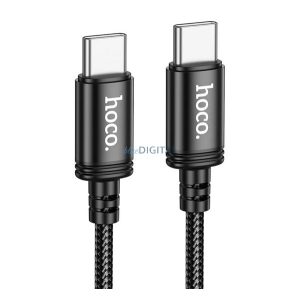 HOCO X91 cablu de date (Tip-C - Tip-C, 3A, 60W, încărcător rapid PD, 300cm, șiret) NEGRU