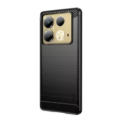   HUSĂ! - Protector de telefon din silicon MOFI (rezistenta la impact, colt cu perna de aer, periat, model carbon) NEGRU Infinix Note 40 (X6853)