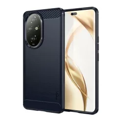   HUSĂ! - Protector de telefon din silicon MOFI (rezistenta la impact, colt cu perna de aer, periat, model carbon) ALBASTRU INCHIS Honor 200 Pro