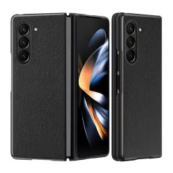   HUSĂ! - Protectie din plastic pentru telefon (acoperire cu efect de piele) NEGRU Samsung Galaxy Z Fold6 5G (SM-F956)