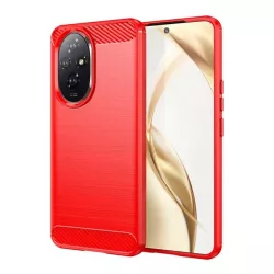   HUSĂ! - Protector de telefon din silicon (rezistenta la impact, colt cu perna de aer, periat, model carbon) RED Honor 200