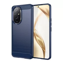   HUSĂ! - Protector de telefon din silicon (rezistenta la impact, colt cu perna de aer, periat, model carbon) ALBASTRU INCHIS Honor 200