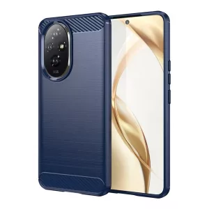HUSĂ! - Protector de telefon din silicon (rezistenta la impact, colt cu perna de aer, periat, model carbon) ALBASTRU INCHIS Honor 200