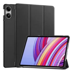   Carcasa in picioare, efect piele (FLIP activ, deschidere laterala, TRIFOLD, suport de masa) NEGRU Xiaomi Redmi Pad Pro