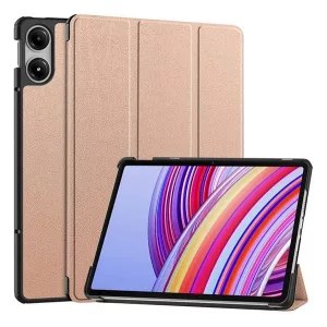 Carcasa in picioare, efect piele (FLIP activ, deschidere laterala, TRIFOLD, suport de masa) ROSE GOLD Xiaomi Redmi Pad Pro