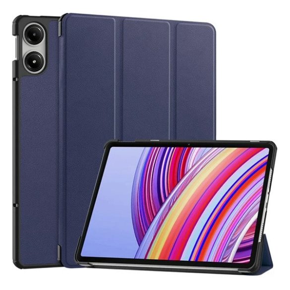 Carcasa in picioare, efect piele (FLIP activ, deschidere laterala, TRIFOLD, suport de masa) ALBASTRU INCHIS Xiaomi Redmi Pad Pro