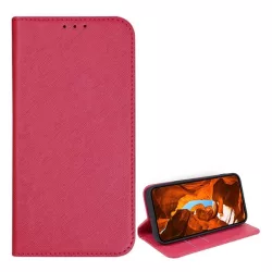   HUSĂ! - Husă staționară, efect piele (FLIP, deschidere laterală, suport de masă, buzunar pentru card, efect textil) PINK T Phone 2 Pro 5G
