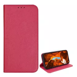  HUSĂ! - Husă în picioare, efect piele (FLIP, deschidere laterală, suport de masă, buzunar pentru card, efect textil) PINK T Phone 2 5G