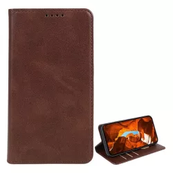   HUSĂ! - Husă în picioare, efect piele (FLIP, deschidere laterală, suport de birou, model piele uzată, premium) MARO ÎNCHIS T Phone 2 Pro 5G