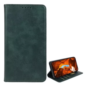 HUSĂ! - Husă în picioare, efect piele (FLIP, deschidere laterală, suport de birou, model de piele uzată, premium) VERDE ÎNCHIS T Phone 2 Pro 5G