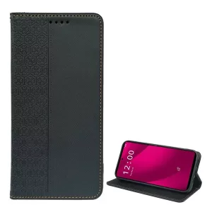 HUSĂ! - Husă în picioare, efect piele (FLIP, deschidere laterală, suport de masă, trifoi) BLACK T Phone 2 Pro 5G