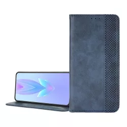   HUSĂ! - Carcasa in picioare, efect piele (FLIP, deschidere laterala, suport desktop, mozaic) ALBASTRU INCHIS Oppo Reno 12 5G