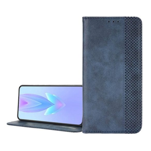 Carcasă în picioare, efect piele (FLIP, deschidere laterală, suport de birou, mozaic) ALBASTRU ÎNCHIS Realme GT 6 5G, GT 6T 5G