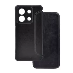   HUSĂ! - Carcasa in picioare, efect piele (FLIP, deschidere laterala, rezistenta la impact, colt cu perna de aer, protectie camera) NEGRU Xiaomi Redmi Note 13 4G