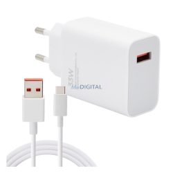   XIAOMI MDY-16-EF Încărcător AC cu mufă USB (33W, încărcător rapid PD + cablu Type-C) ALB
