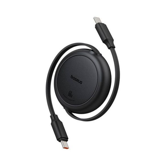Cablu de date BASEUS FREE2PULL MINI (Tip-C - Tip-C, 60W, încărcător rapid PD, 100cm, bobinabil) NEGRU