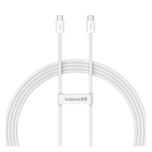 Cablu de date BASEUS SUPERIOR 2 (Type-C - Type-C, 100W, încărcător rapid PD, 200cm, anti-rupere) ALB