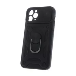   HUSĂ! - Protector de telefon din plastic Defender (rezistenta la impact, interior din silicon, inel de retinere, protectie camera) NEGRU Apple iPhone 16 Pro