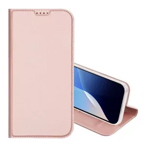 HUSĂ! - Husa DUX DUCIS SKIN PRO in picioare, efect piele (FLIP, deschidere laterala, buzunar pentru card, suport de birou) ROZ Apple iPhone 16 Pro