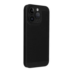   HUSĂ! - Protectie din plastic pentru telefon (respirabila, perforata, protectie camera) NEGRU Apple iPhone 16 Pro