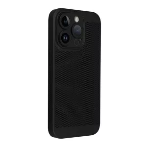 HUSĂ! - Protectie din plastic pentru telefon (respirabila, perforata, protectie camera) NEGRU Apple iPhone 16 Pro