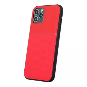 HUSĂ! - Protectie din plastic pentru telefon (cadru din silicon, rezistenta la impact, magnetic, spate cu efect piele, dungi) RED Apple iPhone 16 Plus