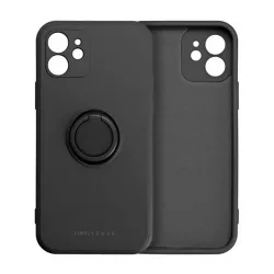   HUSĂ! - Protectie de telefon din silicon ROAR AMBER (inel de fixare, magnetic, protectie camera) NEGRU Apple iPhone 16