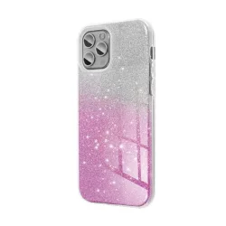   HUSĂ! - Protectie din silicon pentru telefon (interior din plastic, spate lucios) TRANSPARENT/ROZ Apple iPhone 16 Pro