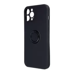   HUSĂ! - Protectie din silicon pentru telefon (inel de fixare, interior din microfibra de pluș, magnetic, protector pentru cameră) NEGRU Apple iPhone 16 Pro Max