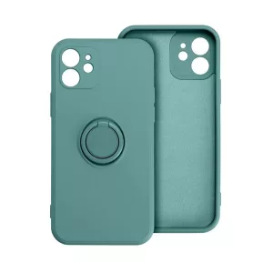 HUSĂ! - Protectie din silicon pentru telefon (inel de fixare, interior din microfibra de pluș, magnetic, protector pentru cameră) VERDE ÎNCHIS Apple iPhone 16 Plus