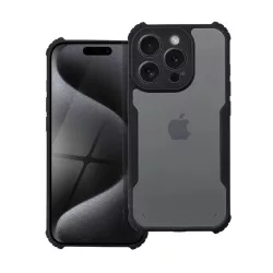   HUSĂ! - Protectie din silicon pentru telefon (rezistenta la impact, colt cu perna de aer, spate acrilic, protectie pentru camera) NEGRU Apple iPhone 16 Pro Max