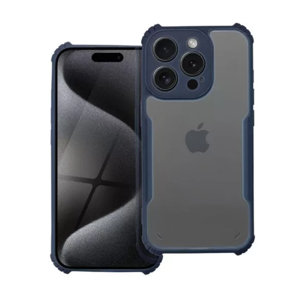 HUSĂ! - Protectie din silicon pentru telefon (rezistenta la impact, colt cu perna de aer, spate acrilic, protectie pentru camera) ALBASTRU INCHIS Apple iPhone 16 Pro