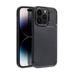   HUSĂ! - Protectie de telefon din silicon (rezistenta la impact, colt cu perna de aer, model carbon) NEGRU Apple iPhone 16 Pro