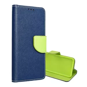 HUSĂ! - Husă în picioare, efect piele (FLIP, deschidere laterală, suport de masă, buzunar pentru card, efect textil) ALBASTRU/VERDE Apple iPhone 16