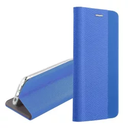   HUSĂ! - Husă în picioare, efect piele (FLIP, deschidere laterală, suport de masă, model textil) ALBASTRU DESCHIS Apple iPhone 16