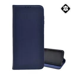   HUSĂ! - Husă în picioare, piele naturală (FLIP, deschidere laterală, suport desktop) ALBASTRU ÎNCHIS Apple iPhone 16 Pro Max