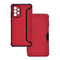   HUSĂ! - Carcasă permanentă, efect piele (FLIP, deschidere laterală, rezistență la impact, toc cu bule, protecție cameră foto, model carbon) PIROS Samsung Galaxy A52s 5G (SM-A528), Galaxy A52 5G (SM-A526F), Galaxy A52 4G (SM-