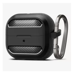   Carcasă din silicon SPIGEN RUGGED ARMOR (rezistență la impact, colț cu pernă de aer, model carbon) NEGRU Galaxy Buds 3/Buds 3 Pro