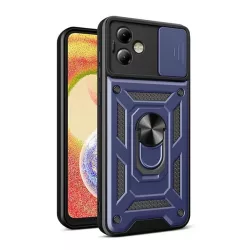   HUSĂ! - Protector de telefon din plastic Defender (rezistenta la impact, interior din silicon, inel de retinere, protectie camera) ALBASTRU INCHIS Motorola Moto G14