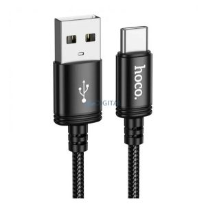 HOCO X91 cablu de date (USB - Type-C, 3A, încărcător rapid, 300cm, șiret) NEGRU
