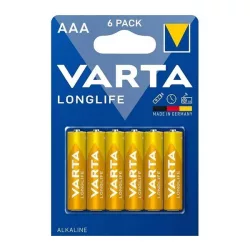   Baterie durabilă VARTA LONGLIFE (AAA, LR03, 1,5 V, alcalină) 6 buc/pachet