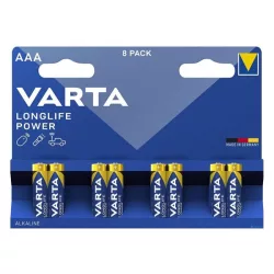   Baterie durabilă VARTA LONGLIFE POWER (AAA, LR03, 1,5 V, alcalină) 8 buc/pachet