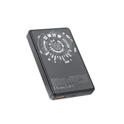   Încărcător de urgență AWEI P33K USB+priză de tip C (10000mAh, 22.5W, wireless, MagSafe, încărcător rapid PD) NEGRU