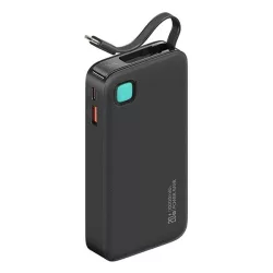   Încărcător de urgență AWEI XY USB+priză de tip C (10000mAh, 20W, încărcător rapid PD, afișaj LED + cablu fix de tip C) NEGRU