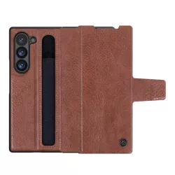   HUSĂ! - Protector de telefon din plastic NILLKIN AOGE (spate din piele naturală, interior din pluș din microfibră, suport pentru creion) MARO Samsung Galaxy Z Fold6 5G (SM-F956)