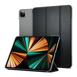   SPIGEN SMART FOLD husă verticală, efect piele (active FLIP, deschidere laterală, TRIFOLD, desktop) BLACK Apple IPAD Air 13 (2024)