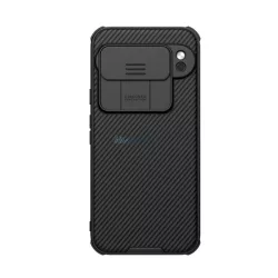   HUSĂ! - NILLKIN CAMSHIELD PRO plastic protector de telefon (cadru de silicon, rezistent la șocuri, protector de cameră, cu dungi) NEGRU Google Pixel 9 Pro, Pixel 9