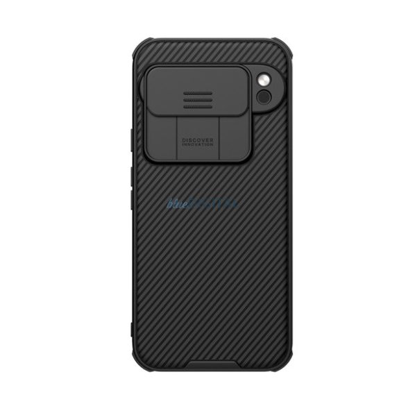 NILLKIN CAMSHIELD PRO plastic protector de telefon (cadru de silicon, rezistent la șocuri, protector de cameră, cu dungi) NEGRU Google Pixel 9 Pro, Pixel 9