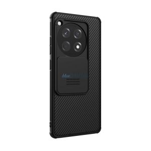 NILLKIN CAMSHIELD PRO plastic protector de telefon (cadru de silicon, rezistent la șocuri, protector de cameră, cu dungi) NEGRU OnePlus 12R 5g