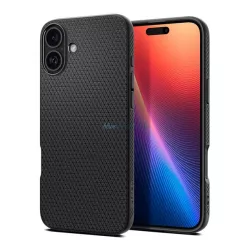   HUSĂ! - SPIGEN LIQUID AIR silicon telefon protector (rezistent la impact, bubble heel, diamant) BLACK Apple iPhone 16